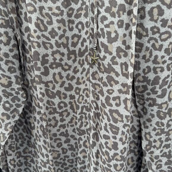 Wrap London Skirt Womens 10 Beige Animal Print Zip Layered Flowy Viscose Midi - Picture 4 of 14